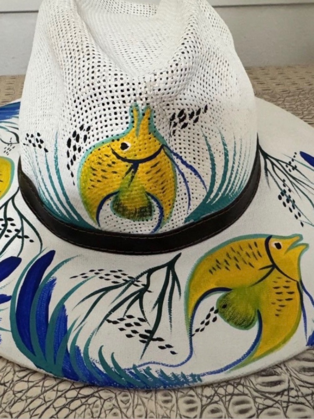 Mexican artisanal hand-painted fedora hat